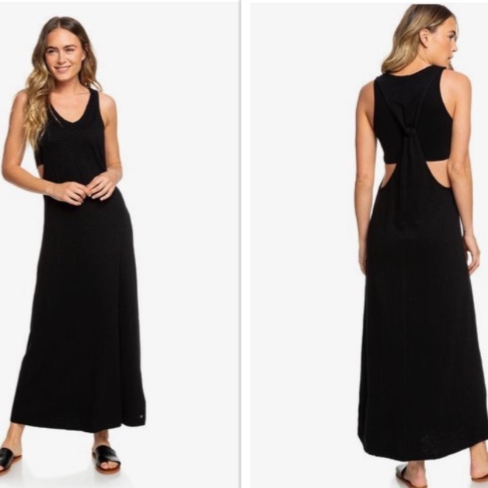 Black Roxy That Way Maxi Tank Dress Size Large